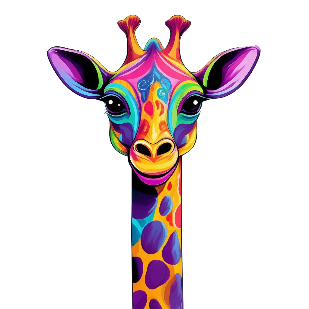 Colorful Giraffe Portrait